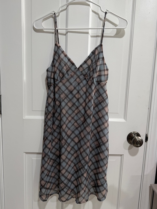 Rachel Paige Dresses & Skirts - Plaid V-Neck Slip Dress with Spaghetti Straps